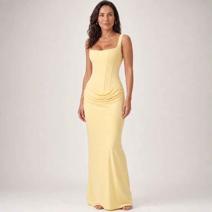 Women's Yellow Irving Backless Maxi Dress