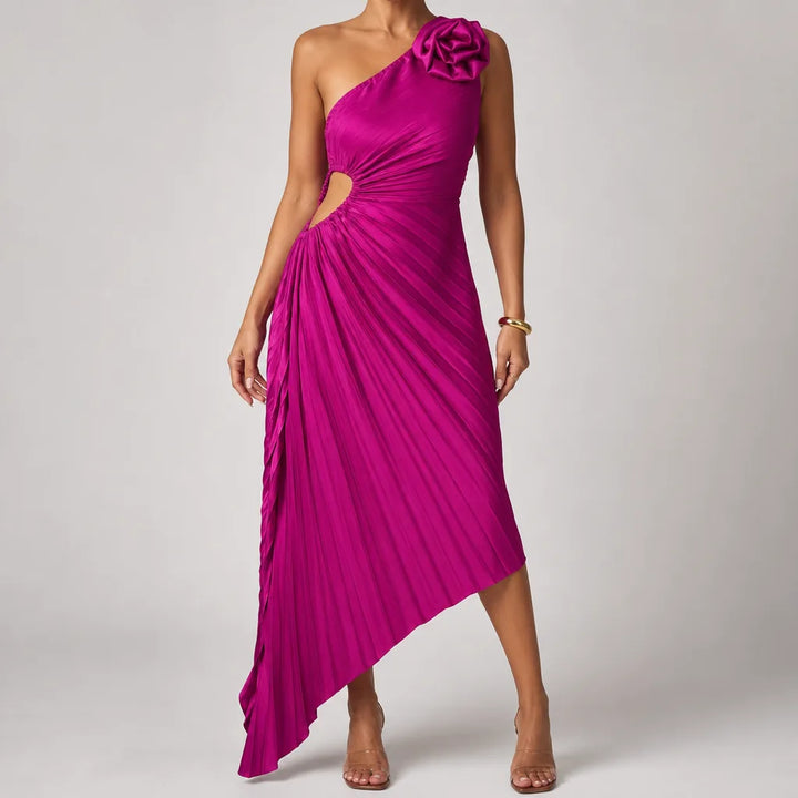 Cordelia | Elegant Evening Prom & Cocktail Maxi Dress - Color:Rose Red;Size:XS