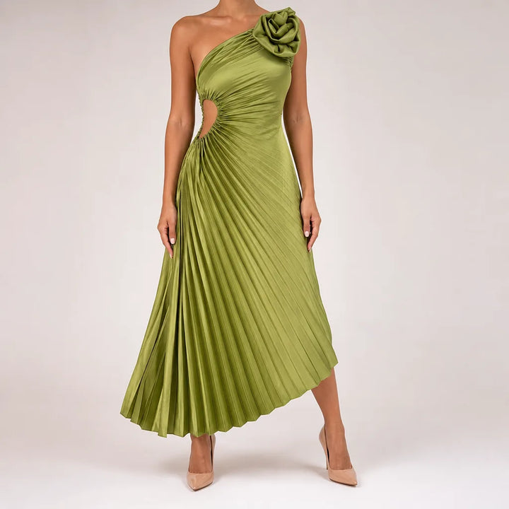 Cordelia | Elegant Evening Prom & Cocktail Maxi Dress - Color:Yellow Green;Size:XS