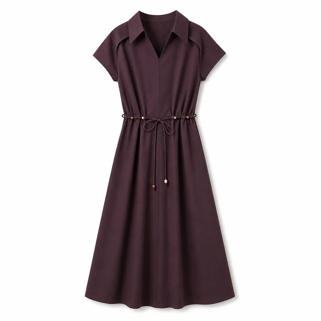 Corinna Summer Dress - Color:Brown;Size:S