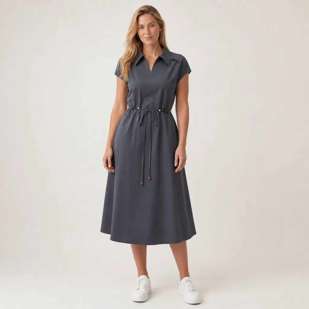 Gray Cole Short-Sleeve Midi Dress 1