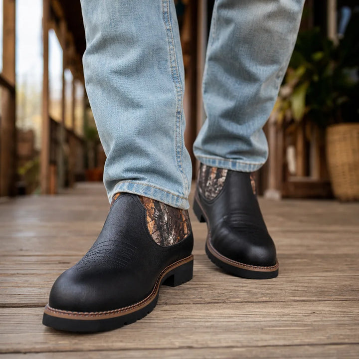 Men's Black Cormac Pull-On Cowboy Boots