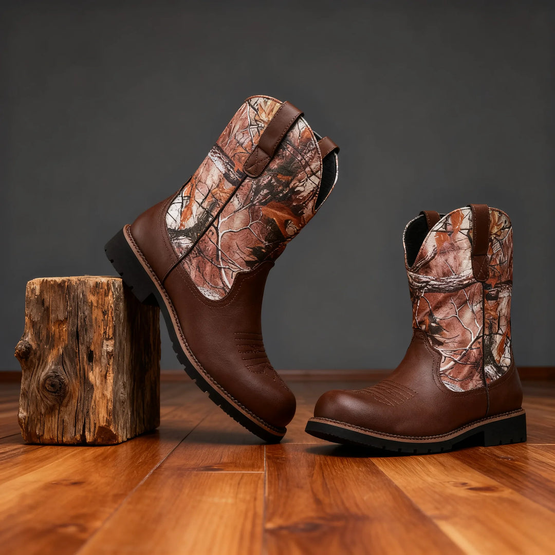 Cormac | Men's Pull-On Cowboy Boots - Color:Brown;Size:38