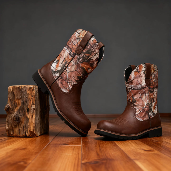 Cormac | Men's Pull-On Cowboy Boots - Color:Brown;Size:38