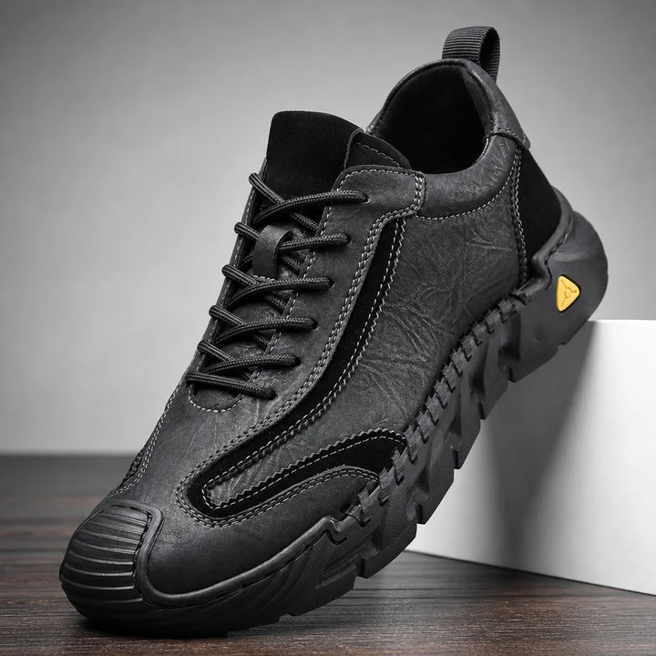 Men's Black Paige Leather Walking Sneakers