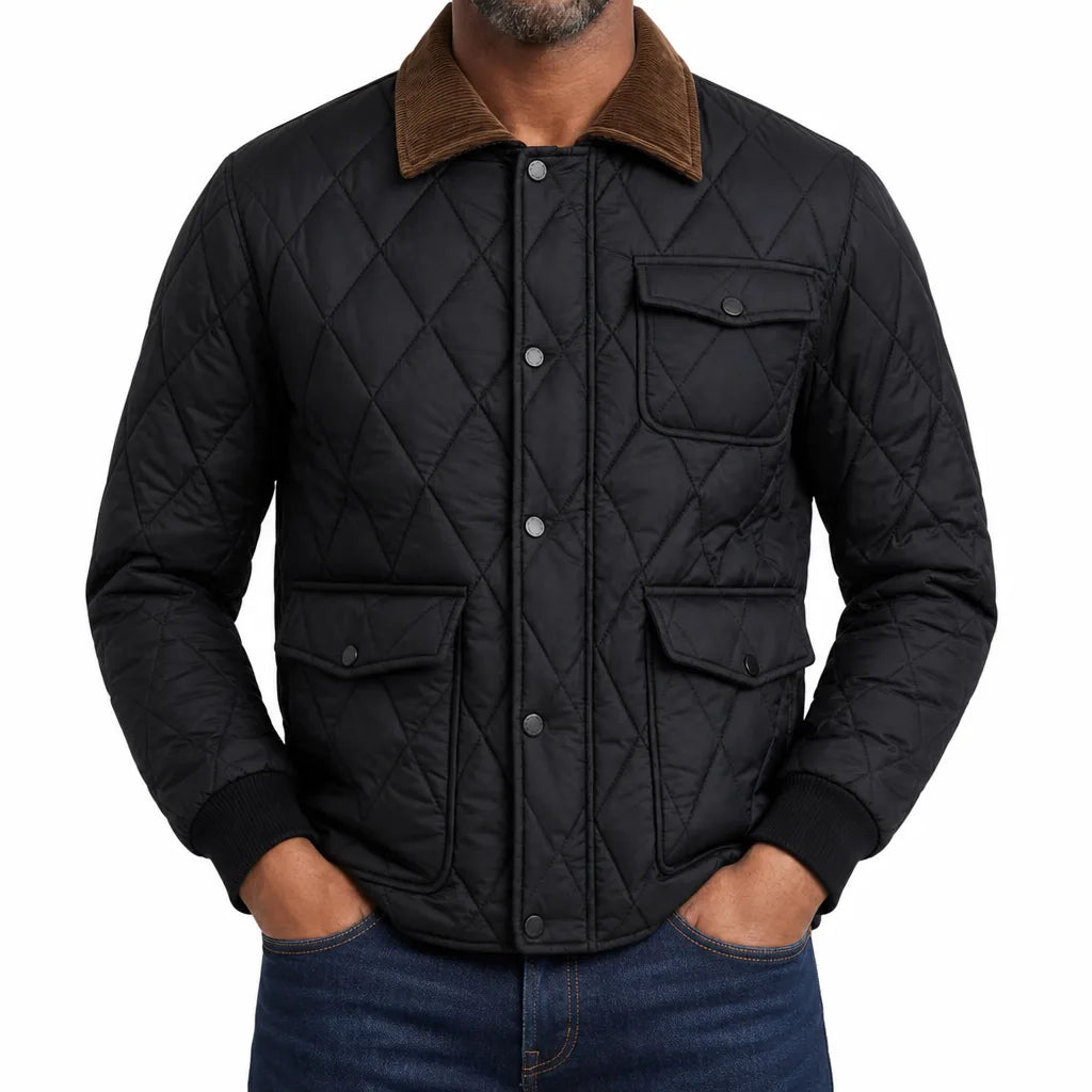Cornell | Men's Quilted Jacket - Color:Black;Size:XS