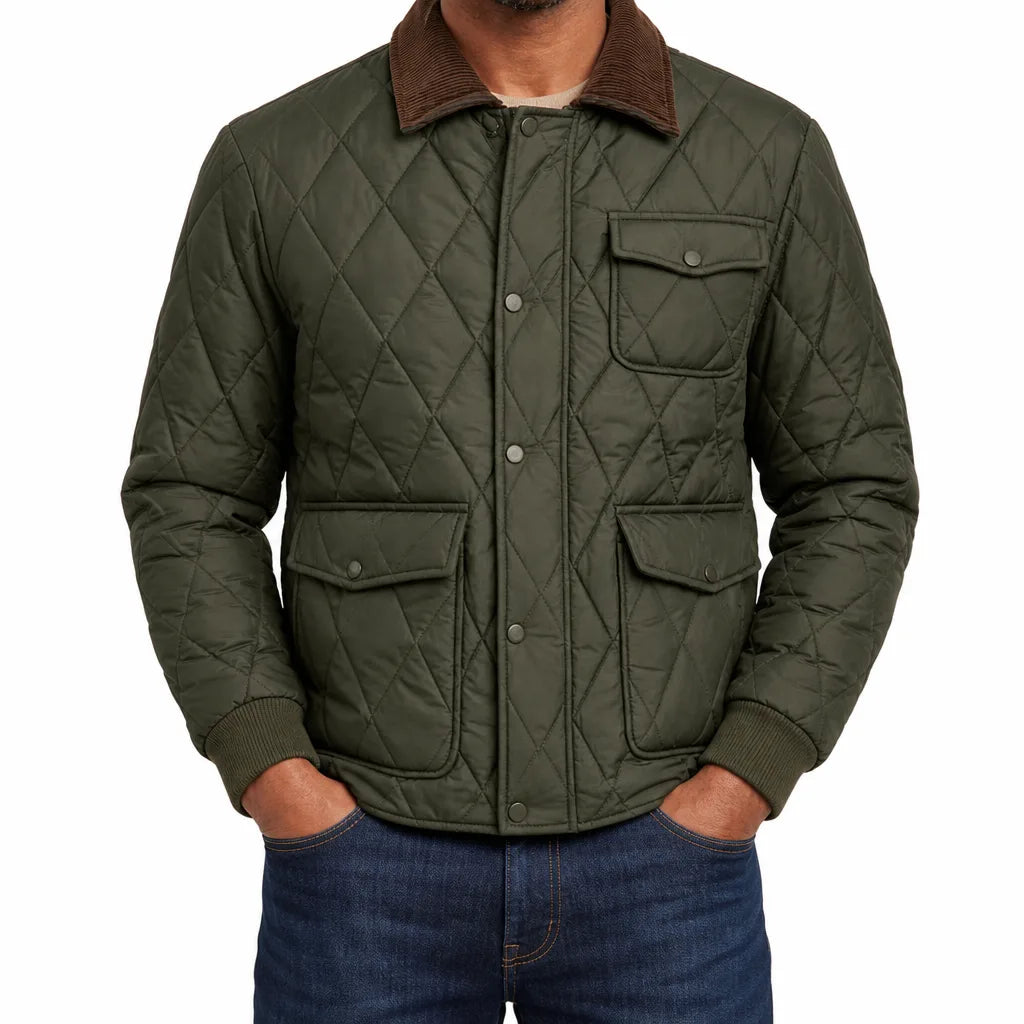 Cornell | Men's Quilted Jacket - Color:Green;Size:XS