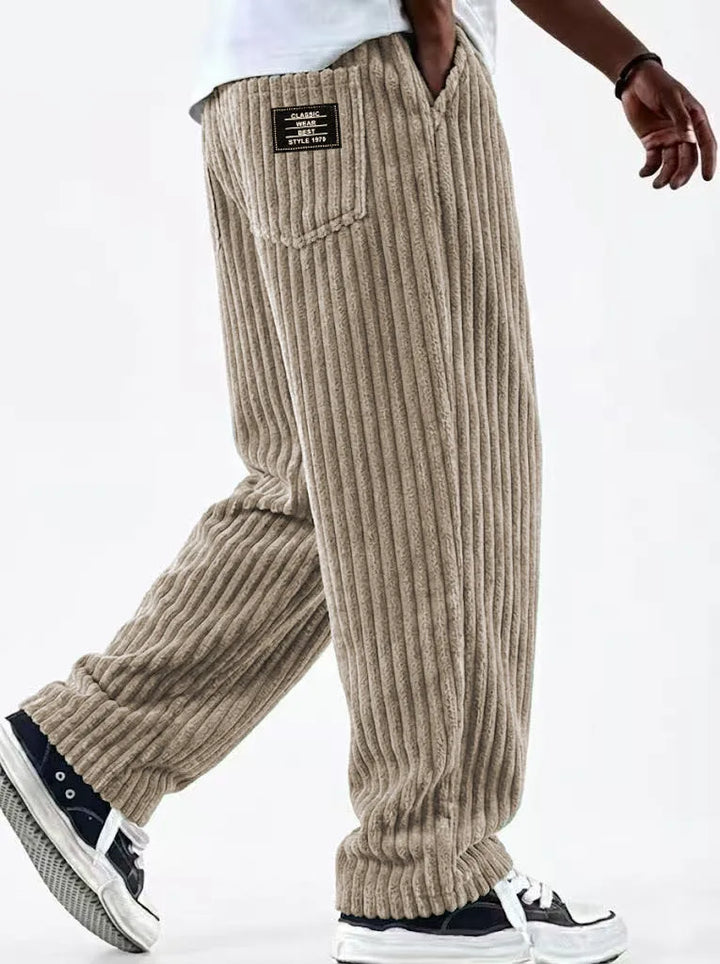 Cortland | Men's Corduroy Premium Sweatpants - Color:Beige;Size:XS
