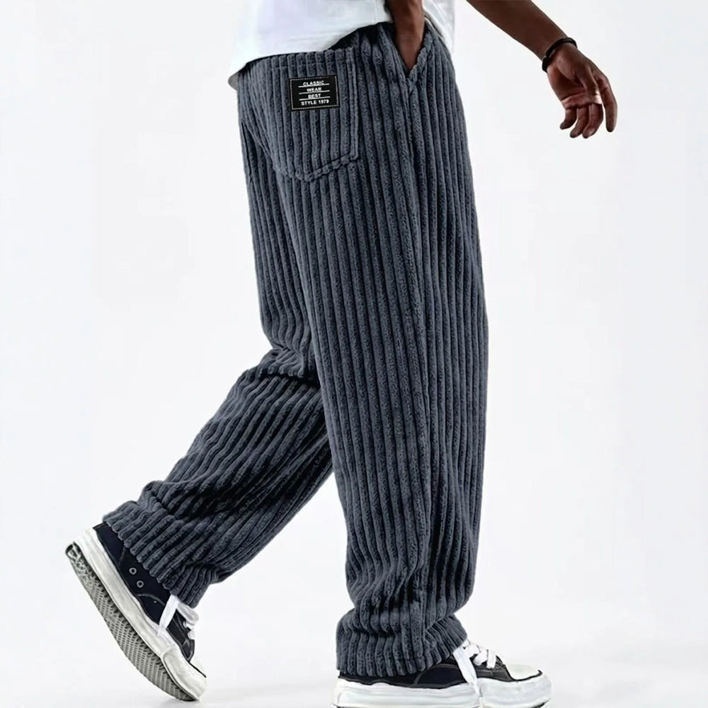 Cortland | Men's Corduroy Premium Sweatpants - Color:Blue;Size:XS
