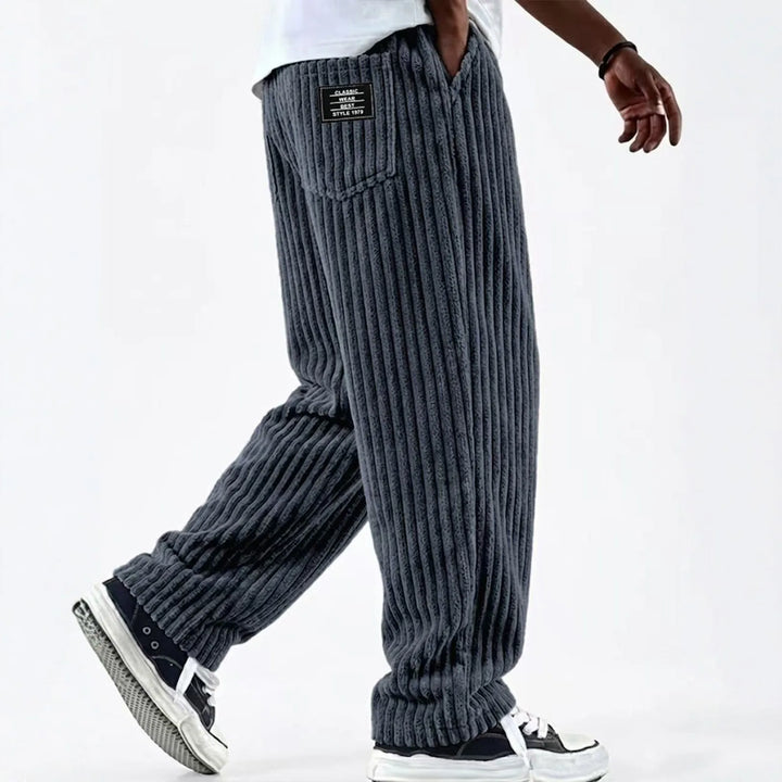 Cortland | Men's Corduroy Premium Sweatpants - Color:Blue;Size:XS