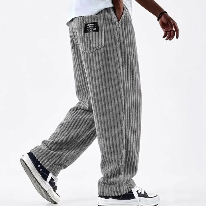 Cortland | Men's Corduroy Premium Sweatpants - Color:Gray;Size:XS