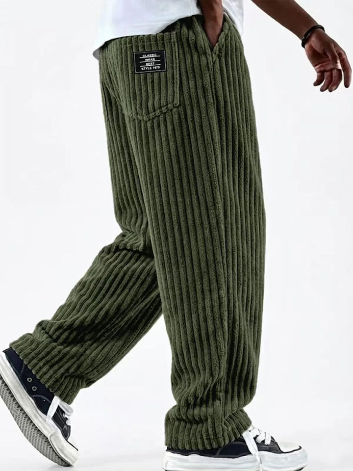 Cortland | Men's Corduroy Premium Sweatpants - Color:Green;Size:XS