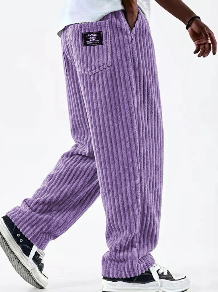 Cortland | Men's Corduroy Premium Sweatpants - Color:Purple;Size:XS