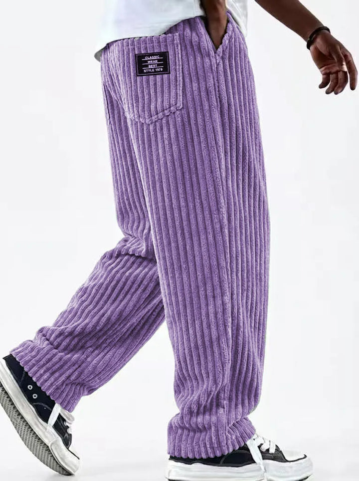 Cortland | Men's Corduroy Premium Sweatpants - Color:Purple;Size:XS