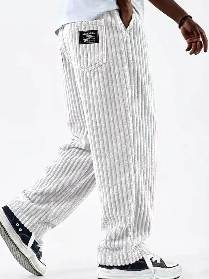 Cortland | Men's Corduroy Premium Sweatpants - Color:White;Size:XS