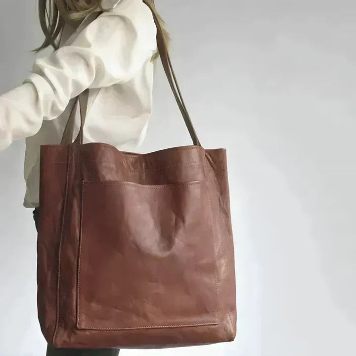 Cory | Women's classic Spacious Tote Bag  - Color:Dark Brown