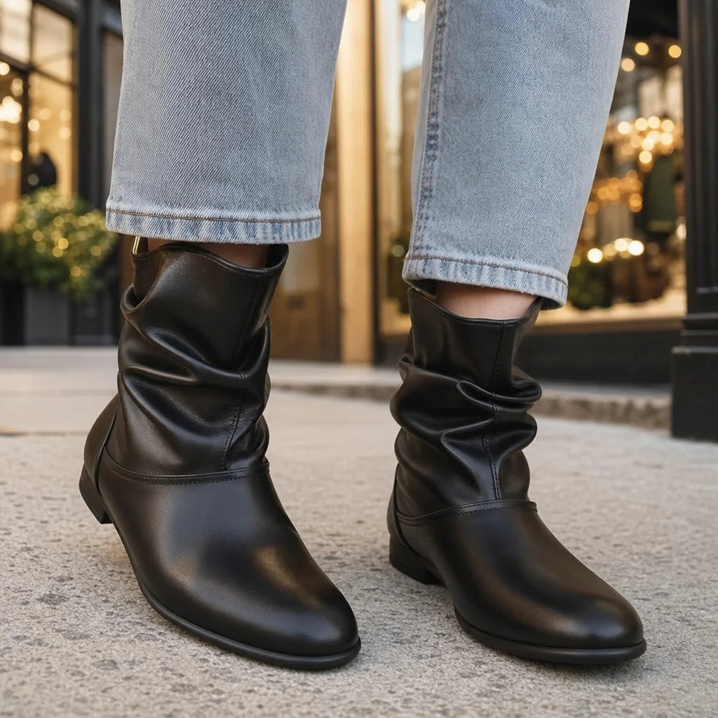 Women's Black Thatcher Pull On Ankle Boots