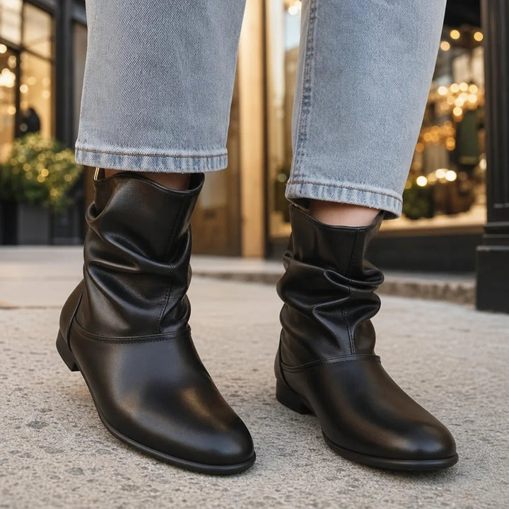 Women's Black Thatcher Pull On Ankle Boots