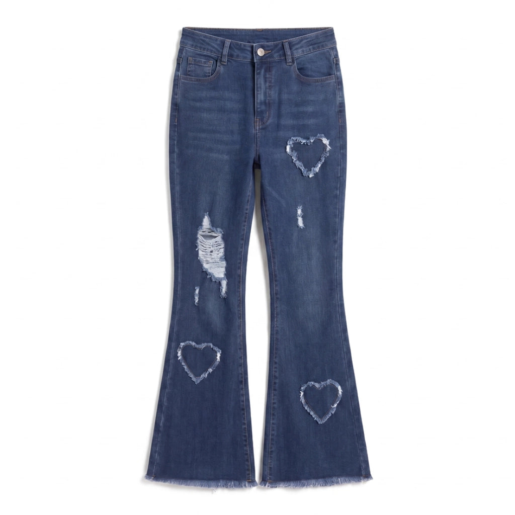 Courtney Flare Jeans - Color:Dark Blue;Size:XS
