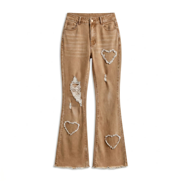 Courtney Flare Jeans - Color:Light Brown;Size:S