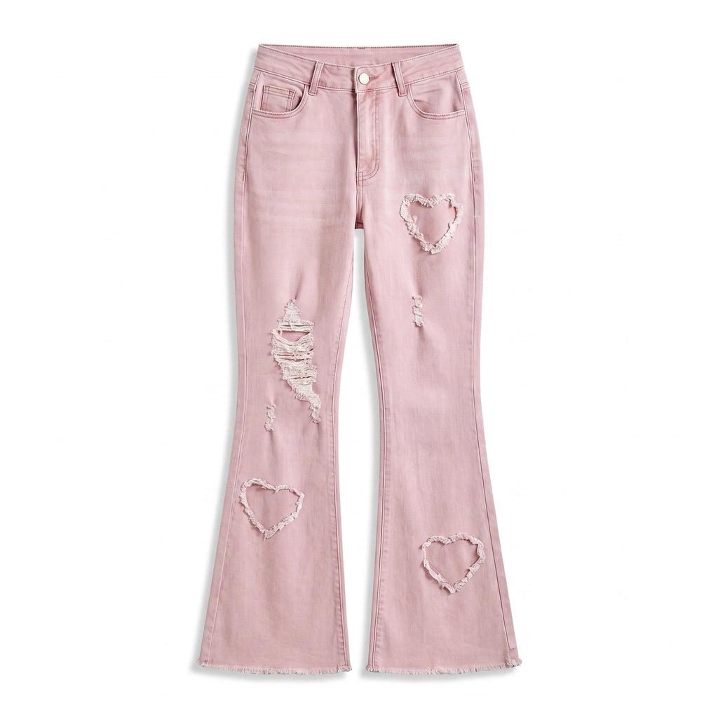 Courtney Flare Jeans - Color:Pink;Size:S