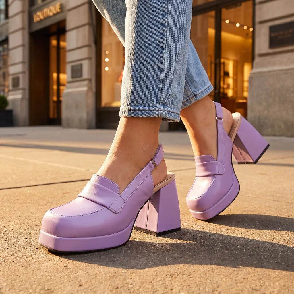 Women's Purple Courtney | Women's Retro Orthopedic Slingback Heels