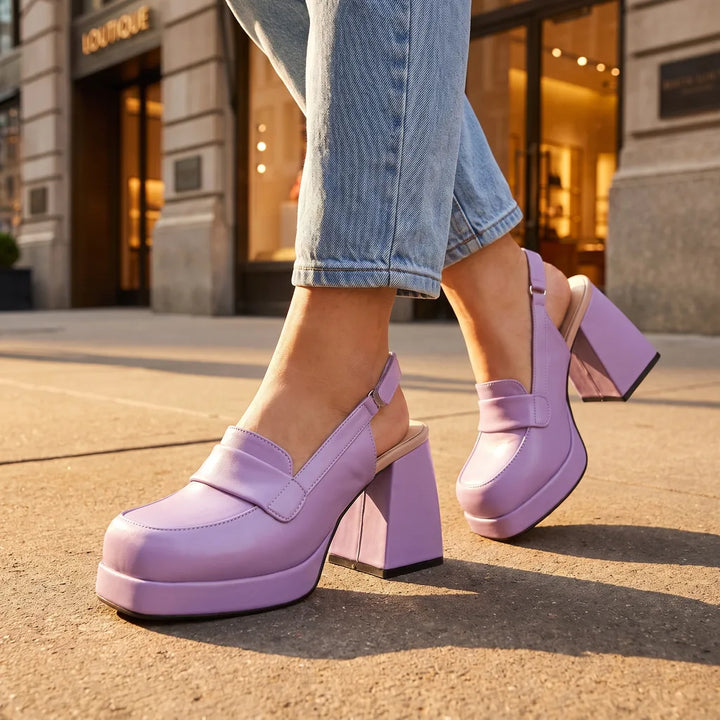 Women's Purple Courtney | Women's Retro Orthopedic Slingback Heels