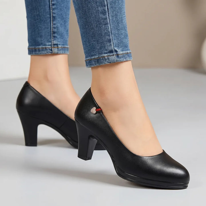 Courtney Work Pumps - Color:Black;Size:35
