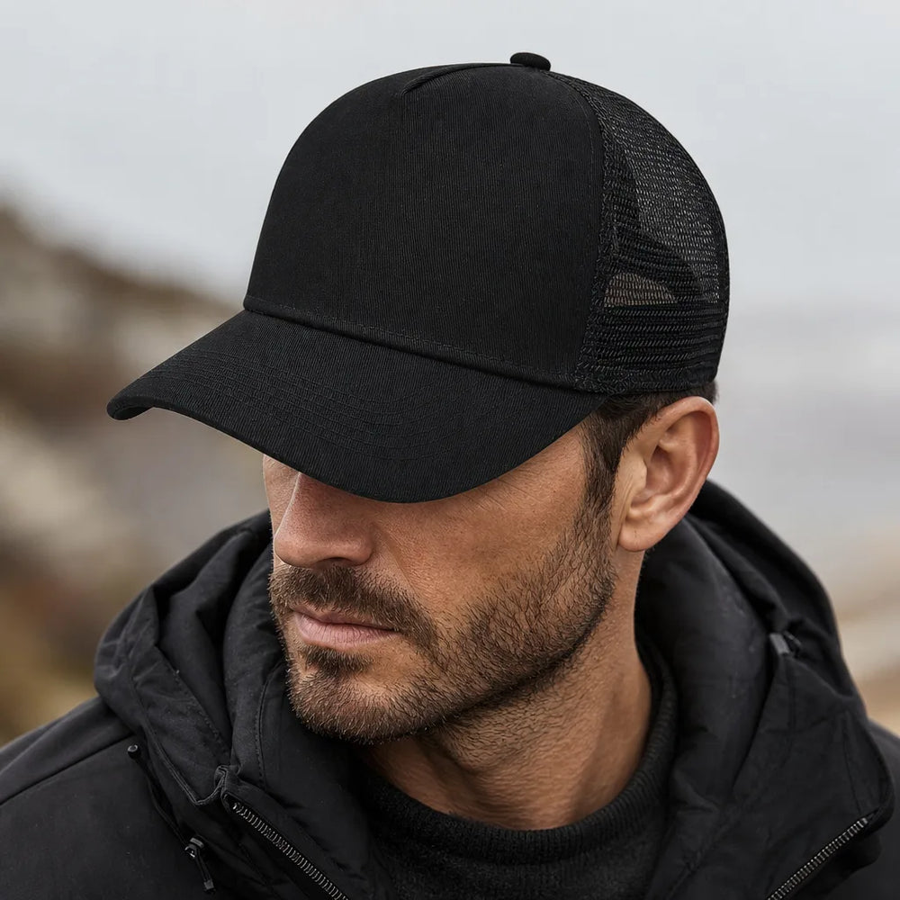 Men's Black Cranston Mesh Trucker Cap