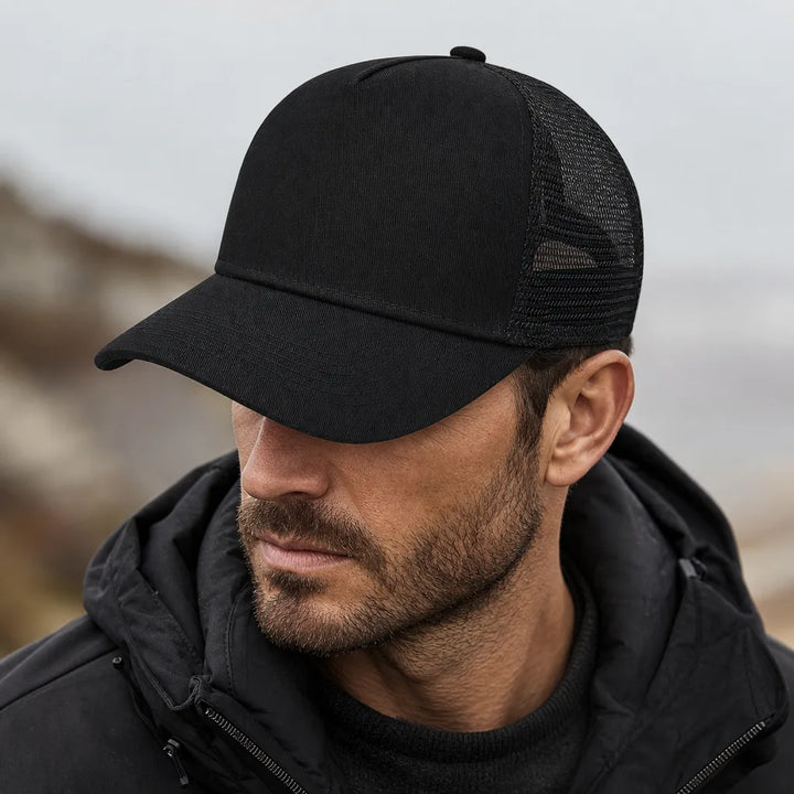 Men's Black Cranston Mesh Trucker Cap