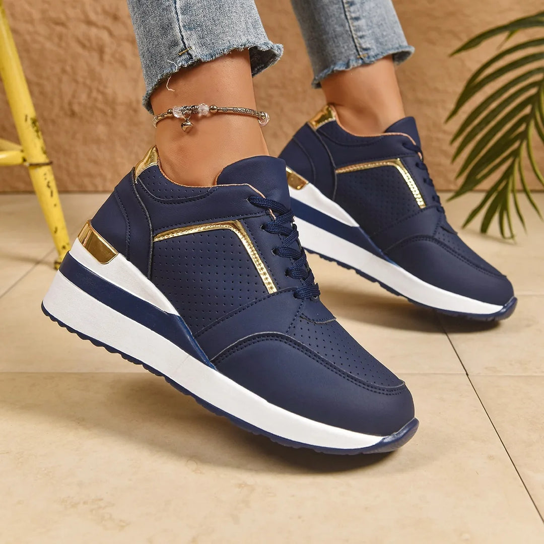 Daisy | Women's Orthopedic Wedge Sneakers (Copy) - Color:Blue;Size:36