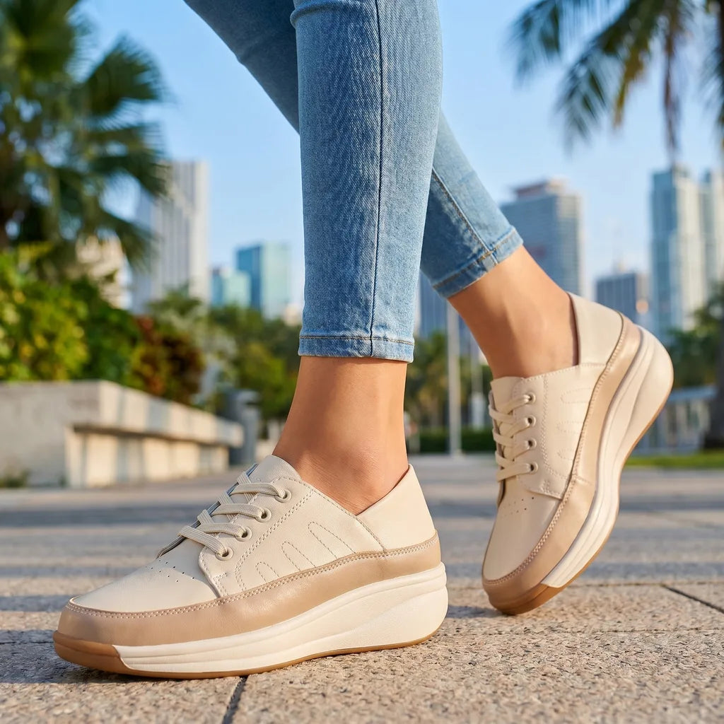Beige Brown Jameson Platform Lace-Up Loafers 3