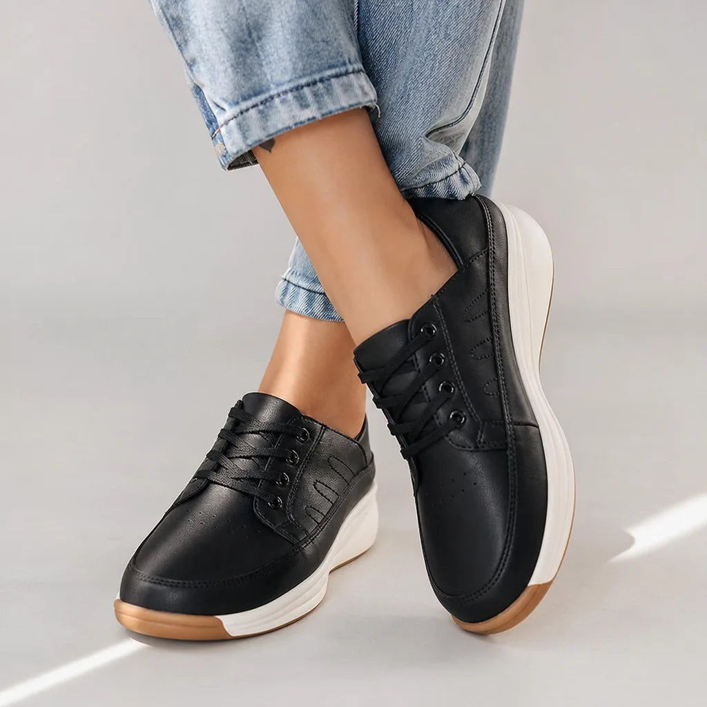 Dakota Lace-Up Sneakers - Color:Black;Size:35
