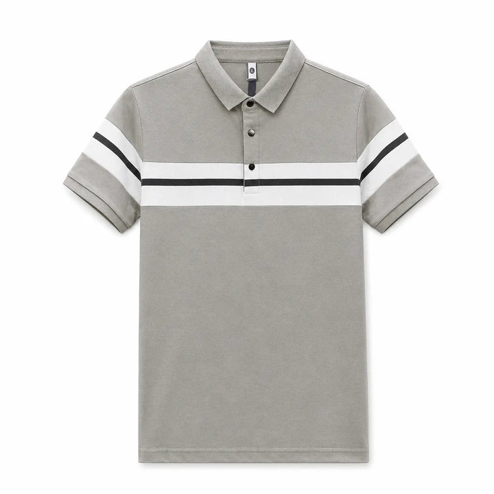 Men's Gray Desmond Colorblock Polo Shirt