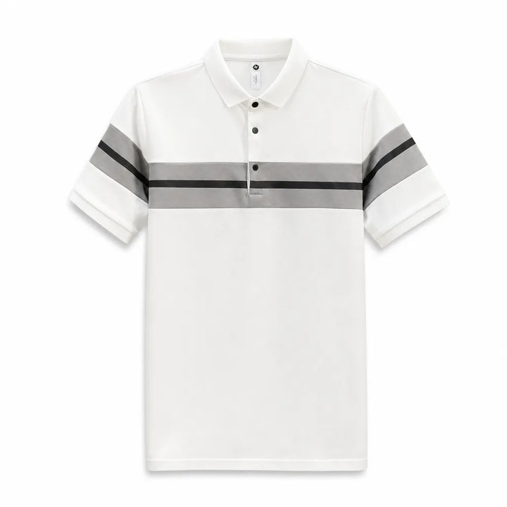 Men's White Desmond Colorblock Polo Shirt