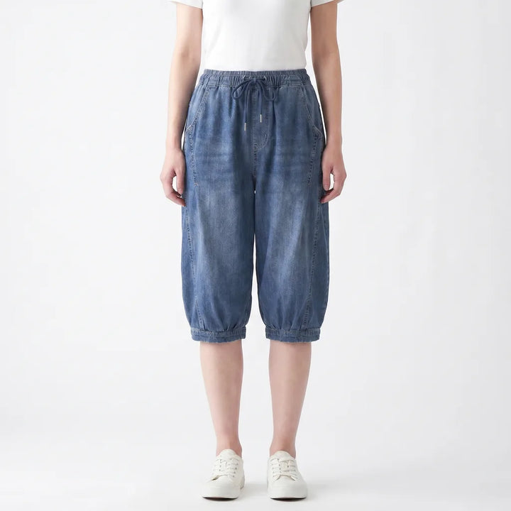 530# Blue Cooke Denim Harem Shorts 3