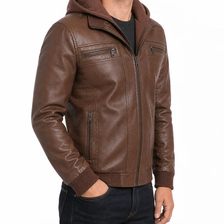 Men's Brown Celia Hooded Jacket