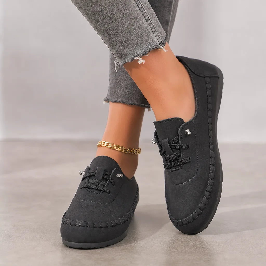 Danforth | Women's Orthopedic Lace-Up Loafers - Color:Black;Size:36