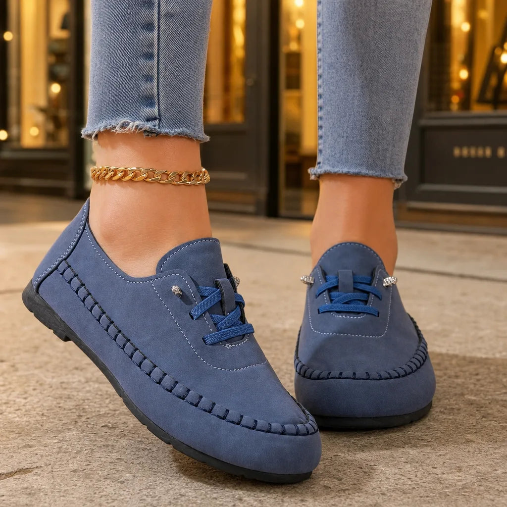 Women's Blue Danforth | Women's Orthopedic Lace-Up Loafers