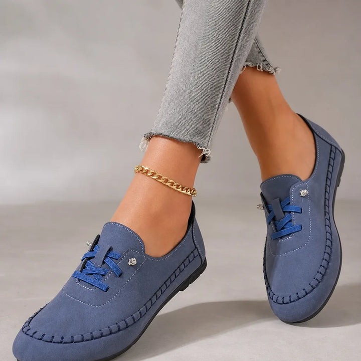 Danforth | Women's Orthopedic Lace-Up Loafers - Color:Blue;Size:36