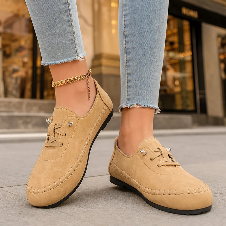 Women's Light Yellow Danforth | Women's Orthopedic Lace-Up Loafers