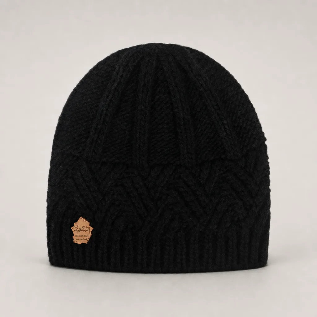 Danica | Chunky Knit Beanie for Fall - Color:Black;Size:One Size