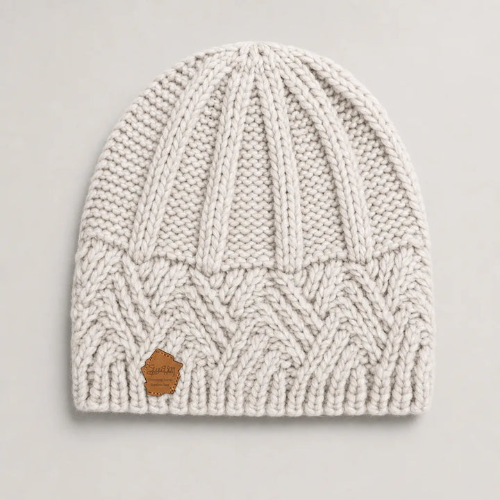Danica | Chunky Knit Beanie for Fall - Color:Cream White;Size:One Size