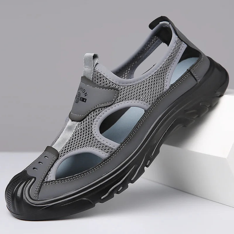 Daniel | Men's Outdoor Mesh Sandals - Color:Gray;Size:38