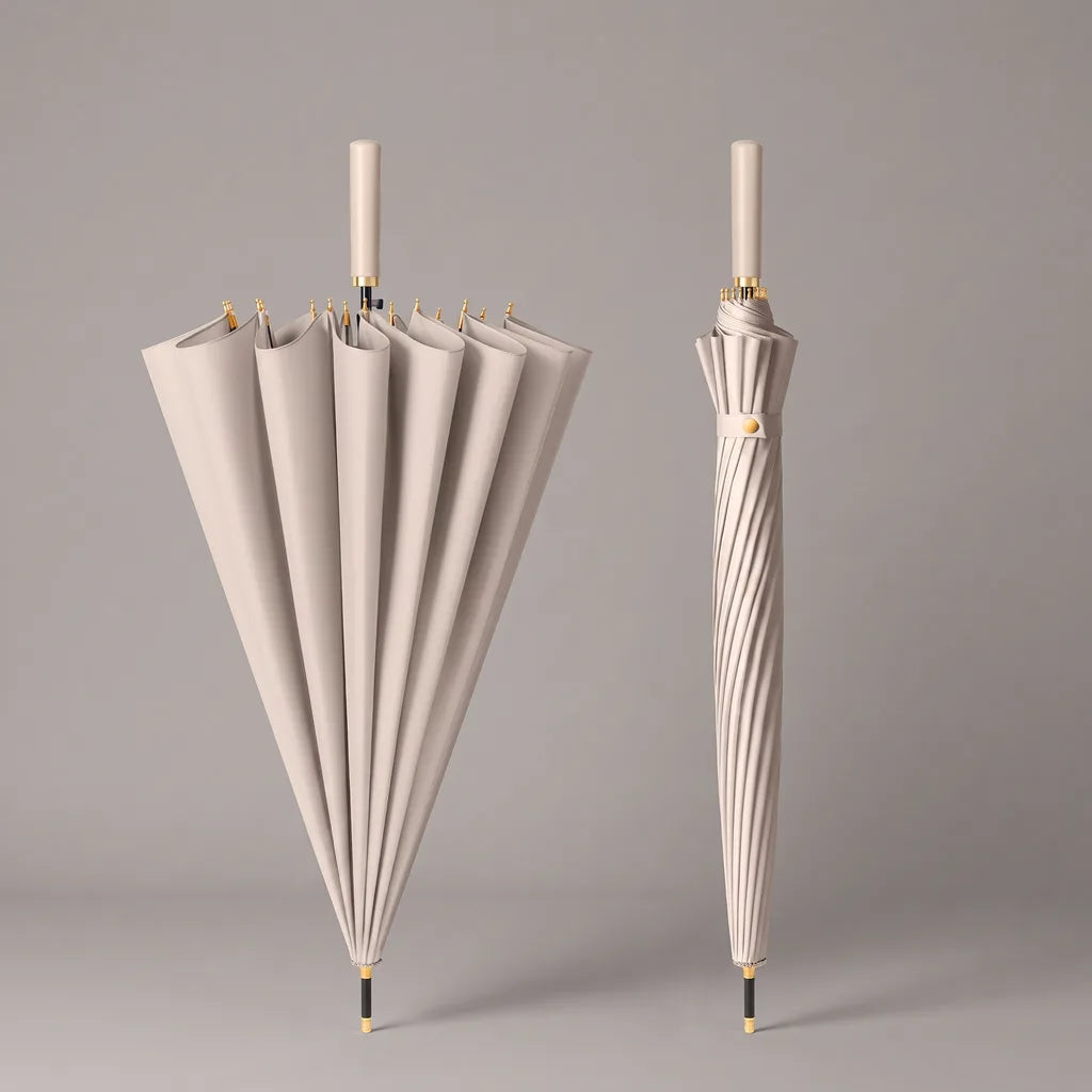 Daphne | Long Handle Outdoor Umbrella - Color:Beige