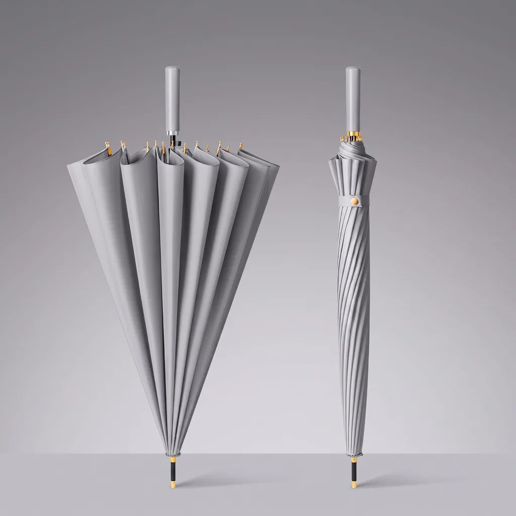 Daphne | Long Handle Outdoor Umbrella - Color:Gray