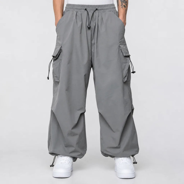 Darby | Mens Baggy Cargo Pants - Color:Gray;Size:S
