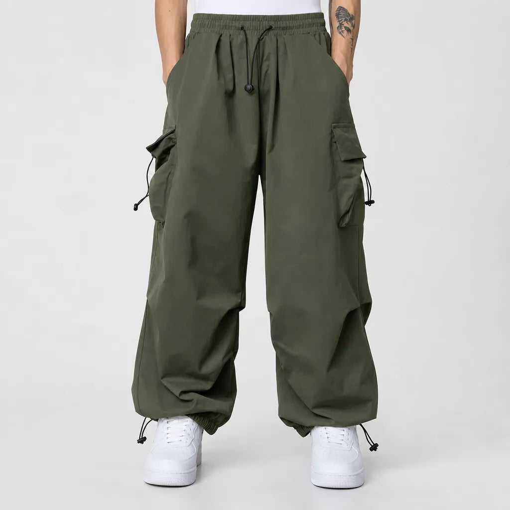 Darby | Mens Baggy Cargo Pants - Color:Green;Size:S