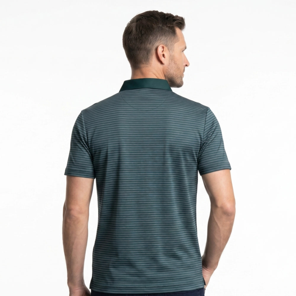 Harding Striped Knit Polo Shirt