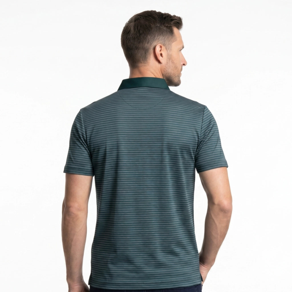 Harding Striped Knit Polo Shirt